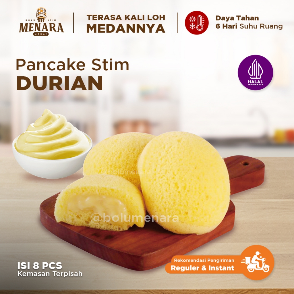 Lembutnya Pancake Durian Bolu Stim Menara Selalu Bikin Kangen